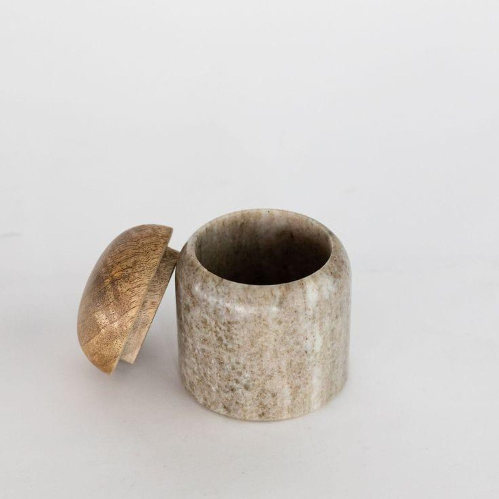 Marble Canister With Wooden Lid - Etsy | Etsy (US)