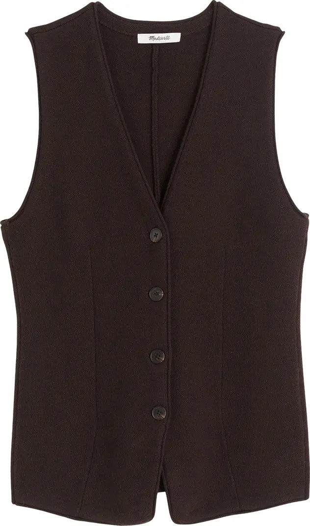 V-Neck Merino Wool Button-Up Sweater Vest | Nordstrom