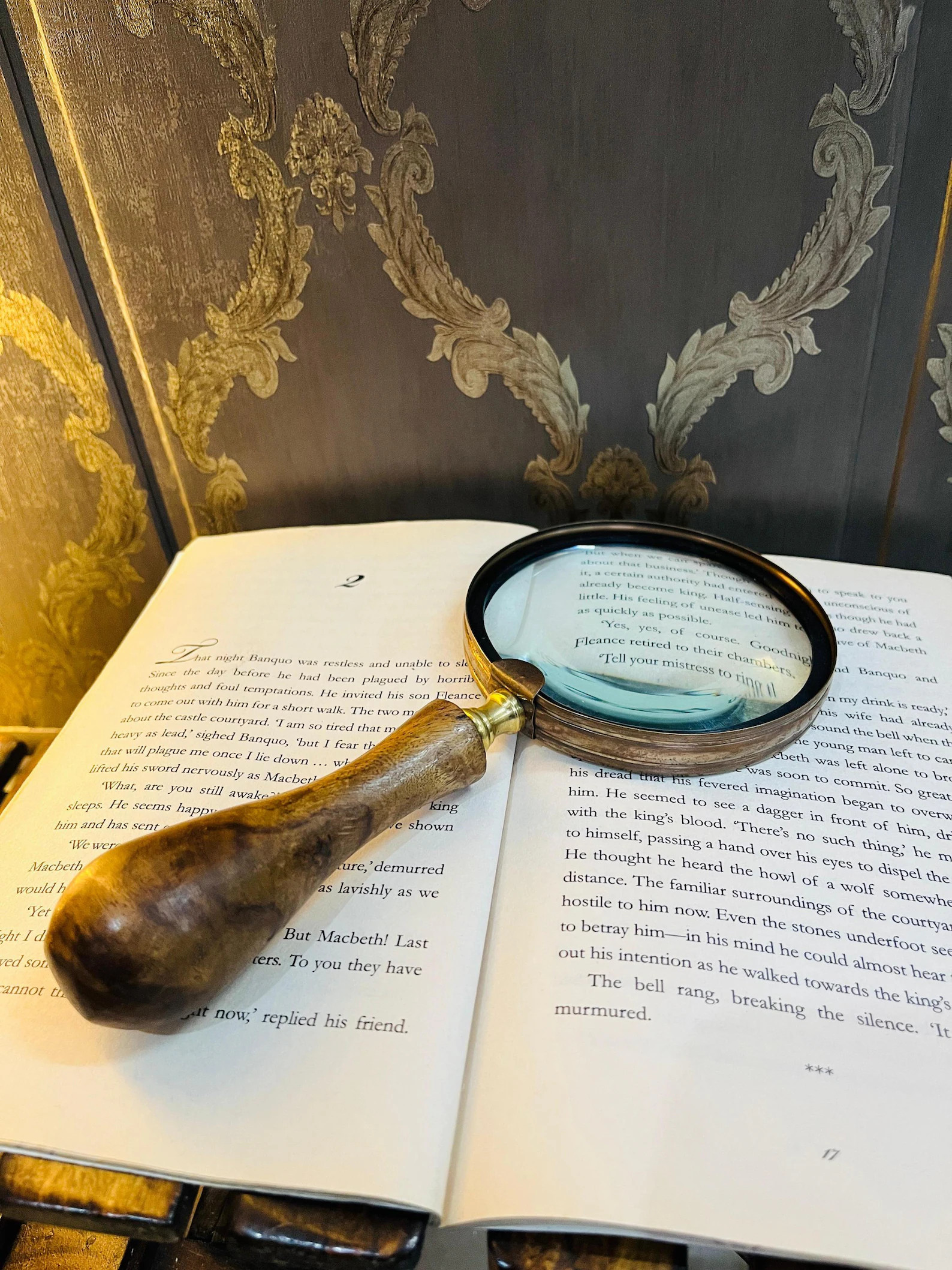 Antique Brass Magnifying Glass: 4-inch Vintage Reader, Wooden Handle | Etsy (US)