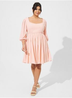 Mini Wash Gauze Open Back Skater Dress | Torrid (US & Canada)