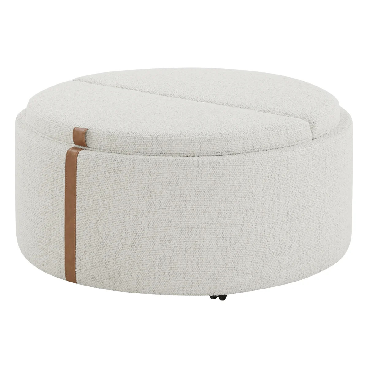 Koehn 35.8" Round Upholstered Reversible Wood Top Storage Ottoman | Wayfair North America