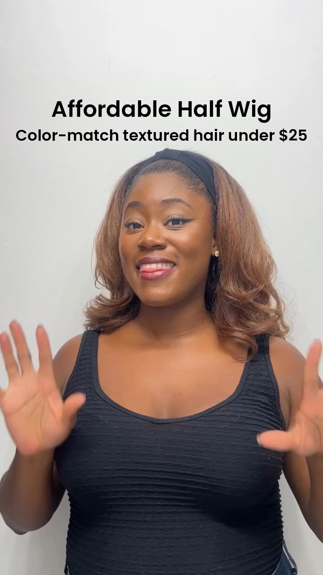 Natural makeup & wig - Outre Neesha Quick Weave linked below. DR/HAZELNUT is the perfect color match for your ginger hair color with extensions to match. Add this half wig to elevate your holiday attire with convenience for busy professionals 

#LTKBeauty #LTKSaleAlert #LTKStyleTip