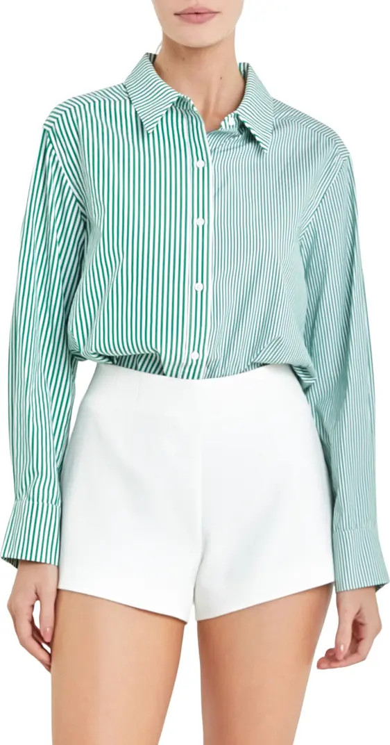 Colorblock Stripe Long Sleeve Button-Up Shirt | Nordstrom