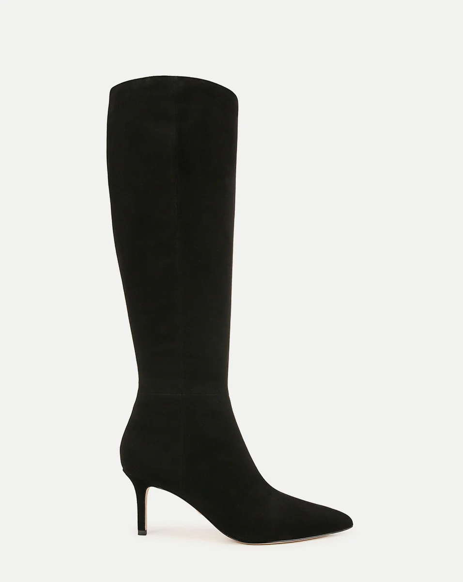 Lisa Suede Mid-Heel Tall Boot | Veronica Beard
