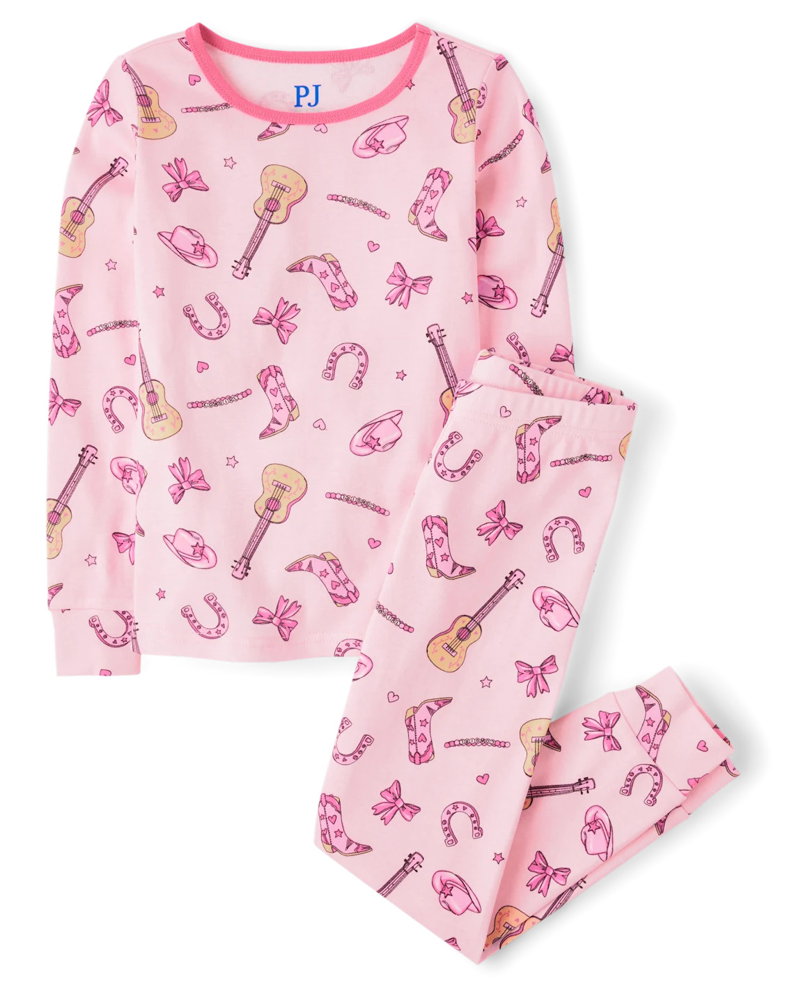 Girls Bow Cowgirl Snug Fit Cotton Pajamas - pink | The Children's Place
