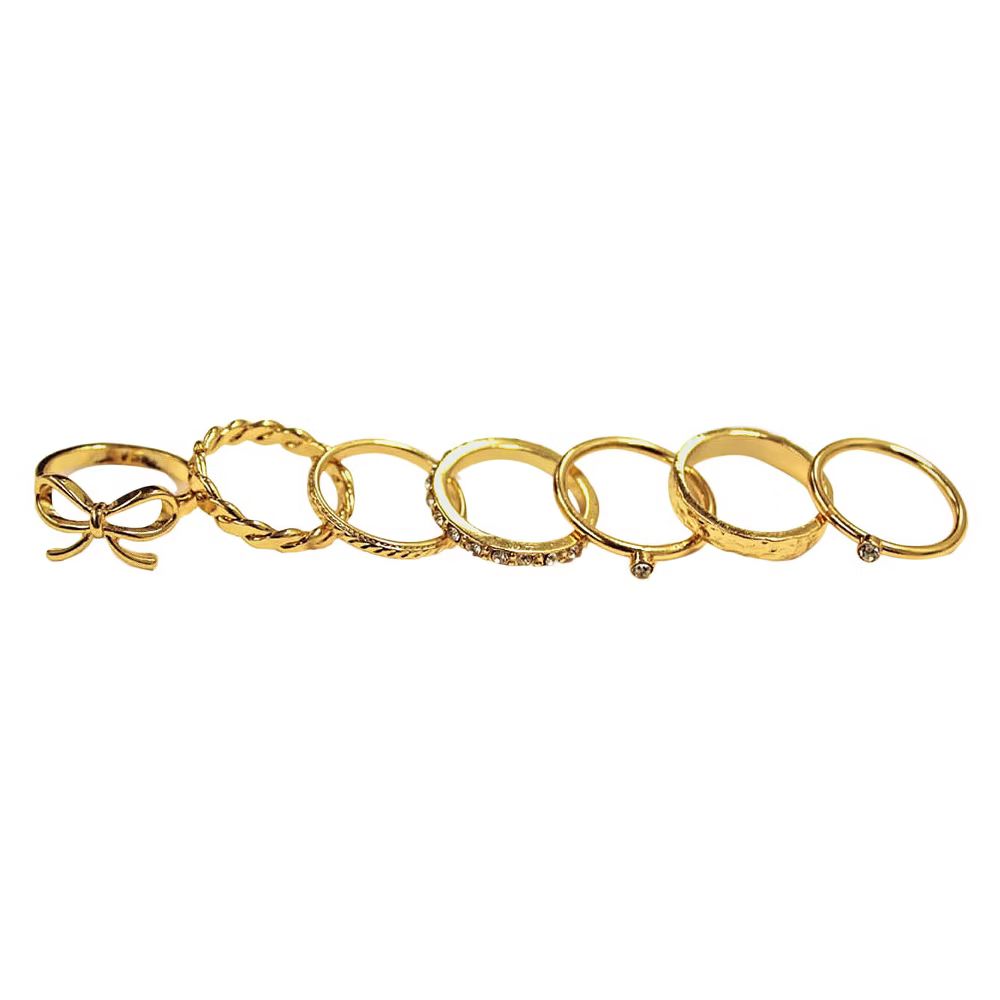 Women's Rampage Fashion Rings Multiple Stacked - Gold (7) | Target