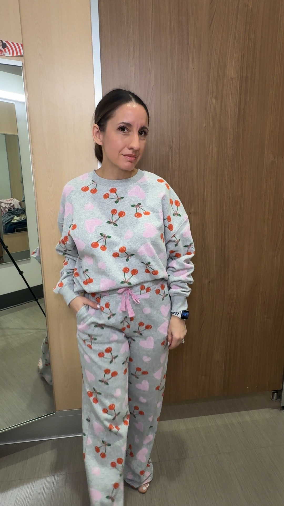 Comfy style. Currently wearing this hearts and cherries sweatshirt. It's super soft on the inside. Runs a little big. Size down.
Hearts and Cherries pants are really comfy. I love the drawstring to cinch or loosen them.
Petite friendly


#LTKValentine #LTKOver40 #LTKPetite