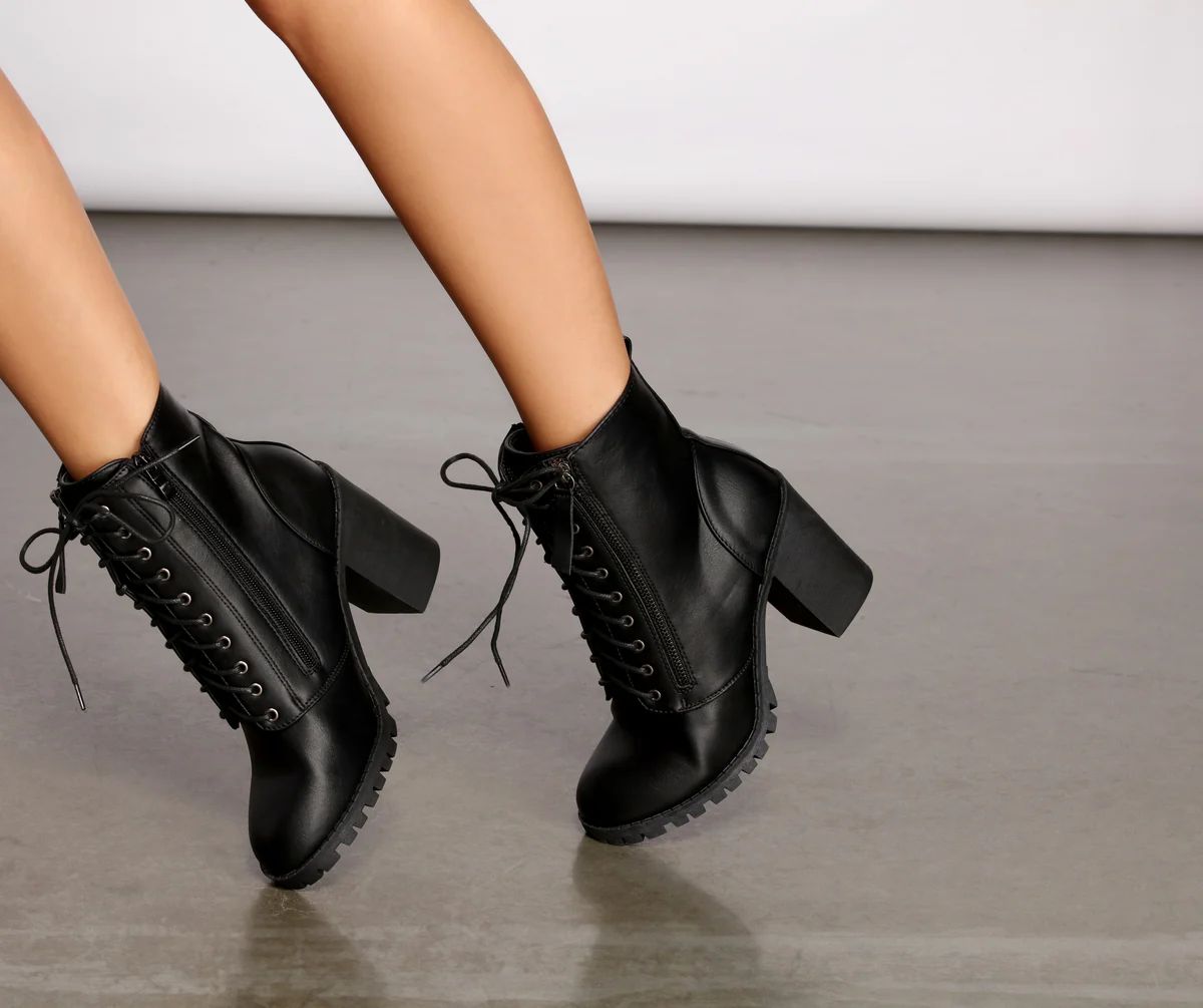 Trendy Moves Lace-Up Combat Booties | Windsor Stores
