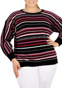 Plus Size Holiday Stripe Sweater | Belk