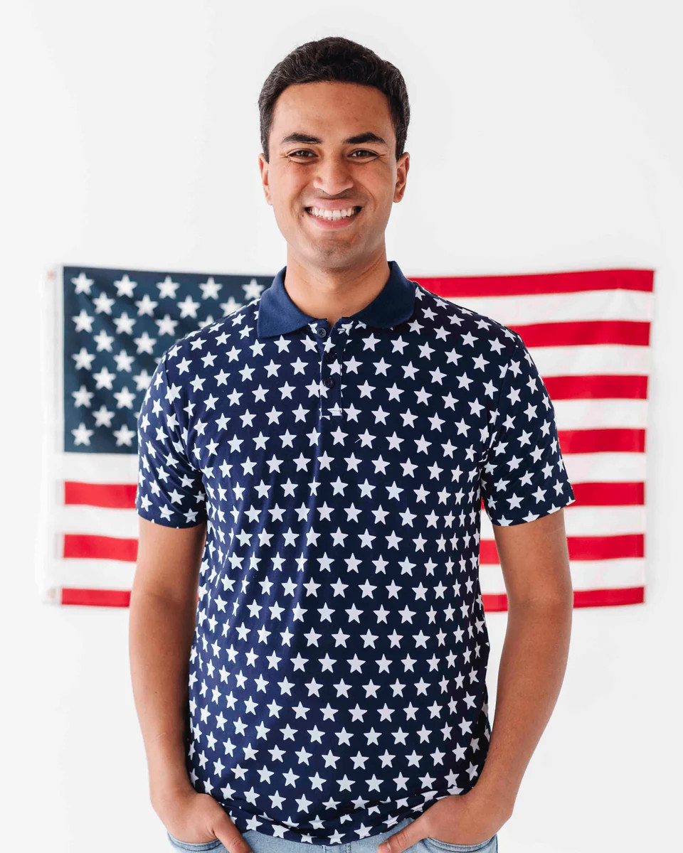 Navy Star Men's Polo | Bums & Roses