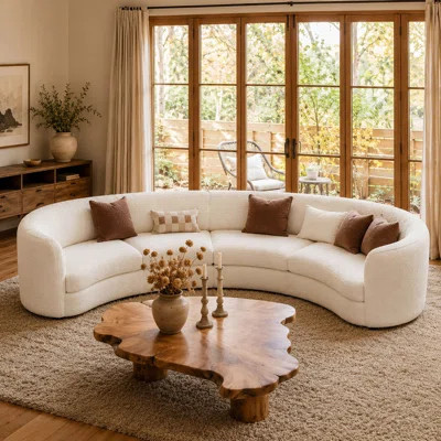 141" Mid - Century Modern Curved Modular Sofa, Style Meets Comfort | Wayfair North America