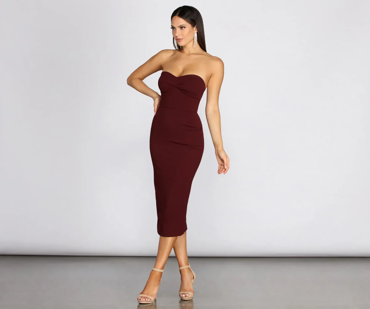 Lyla Formal Crepe Midi Dress | Windsor Stores