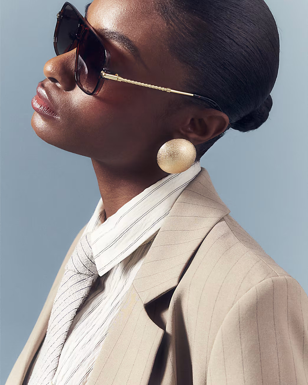 Gold Textured Ball Oversized Earrings | River Island UK & IE