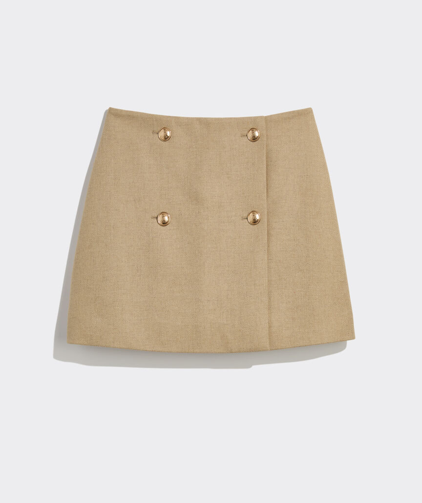 Wool Button-Front Mini Skirt | vineyard vines