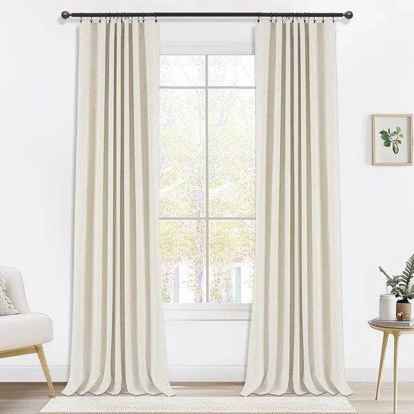 Birglinde Faux Linen Textured Thermal 100% Blackout Curtains for Bedroom Living Room Rod Pocket/R... | Wayfair North America