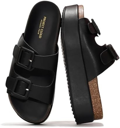 Project Cloud Platform Sandals Women - Plush & Soft Insole Wedge Slides for Women Footwear - Beac... | Amazon (US)