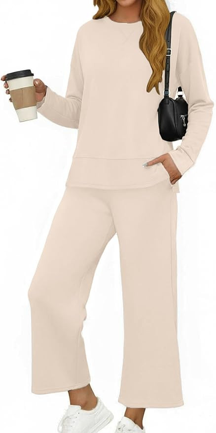 Glamaker Womens 2 Piece Lounge Set Long Sleeve Pullover Tops Long Pants Casual Sweatsuits Tracksu... | Amazon (US)