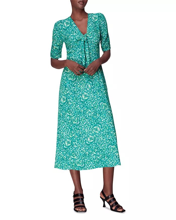 Whistles Clouded Floral Print Tie Midi Dress Back to results -  Women - Bloomingdale's | Bloomingdale's (US)