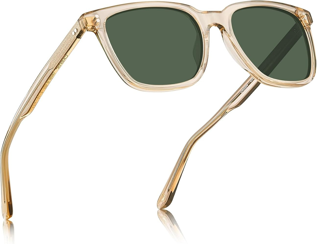 CARFIA Acetate Polarized Sunglasses for Men UV400 Protection Classic Retro Square Shades Driving ... | Amazon (US)