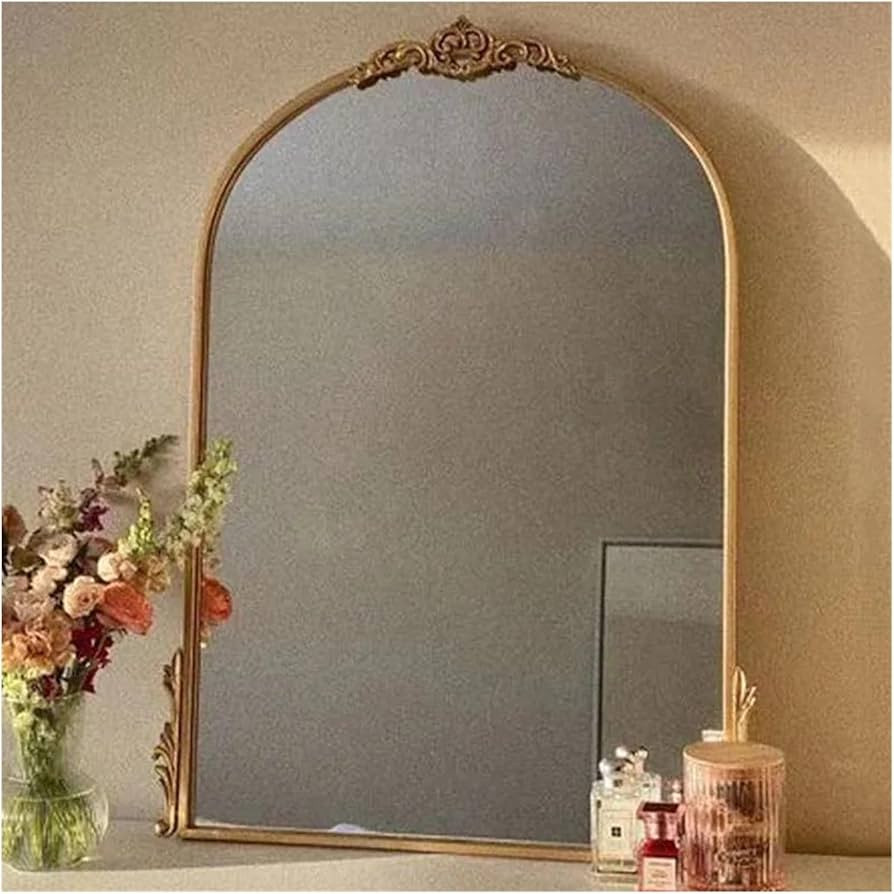 Bathroom Mirror, V-intage Decorative Wall Mirrors Aesthetic Arch Hanging Toilet Bathroom Mirror C... | Amazon (US)