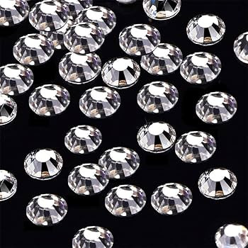 Onwon 1440 Pieces SS8 / 2.3mm Clear Crystal Flat Back Brilliant Round Rhinestones Glass Stones Gl... | Amazon (US)