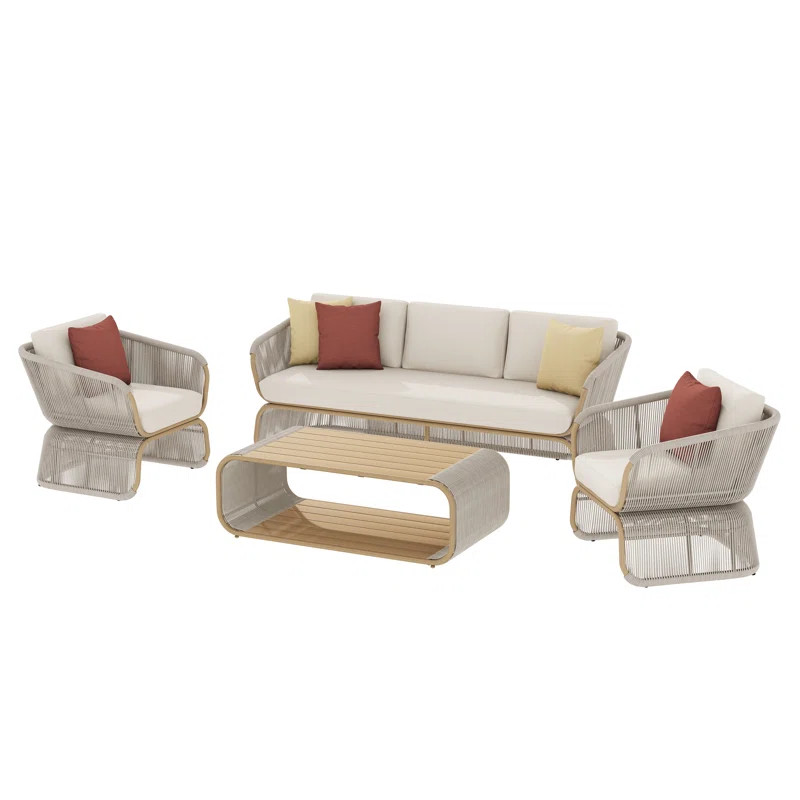 Harper 4 Piece Sofa Seating Group with Cushions | Joss & Main