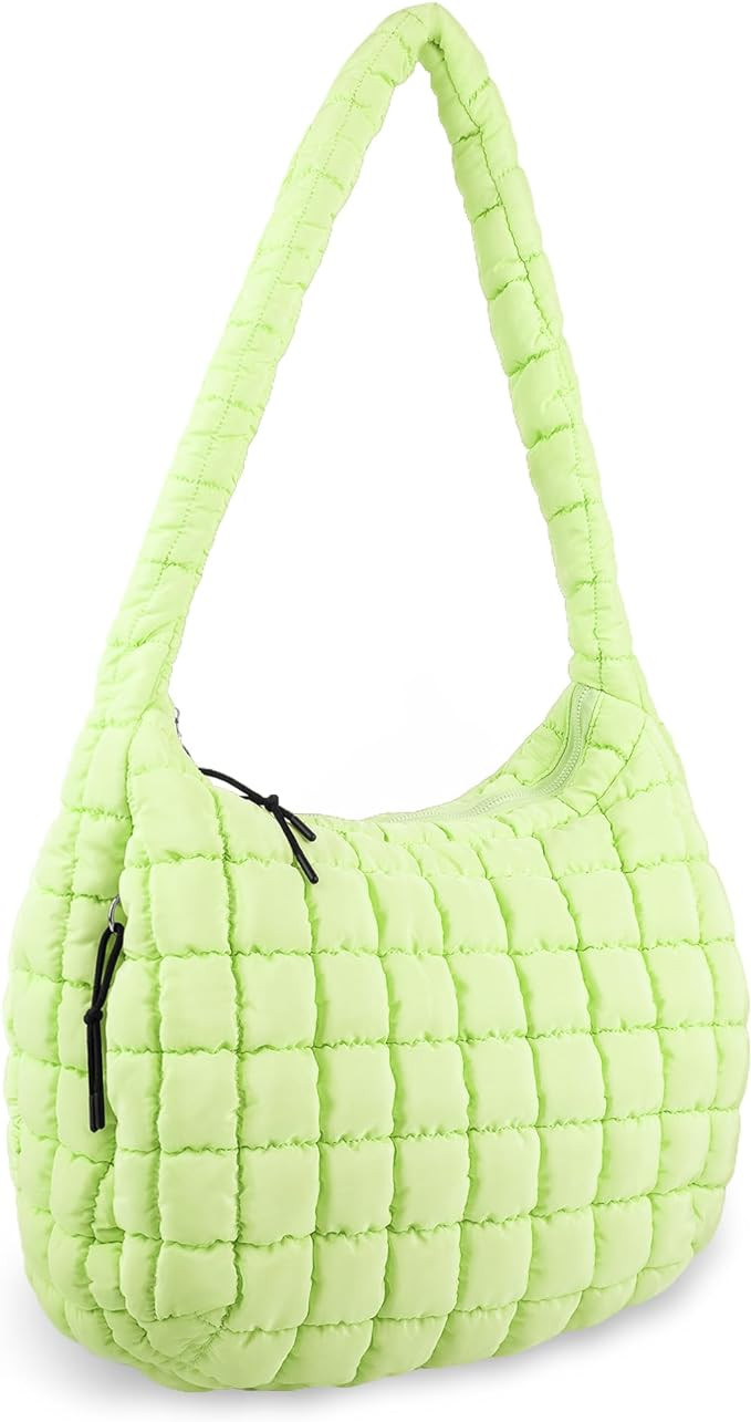 Quilted Puffer Tote Bag Purse Puffy Crossbody Shoulder Bag,Lightweight Nylon Hobo Bag Puffer Carr... | Amazon (US)