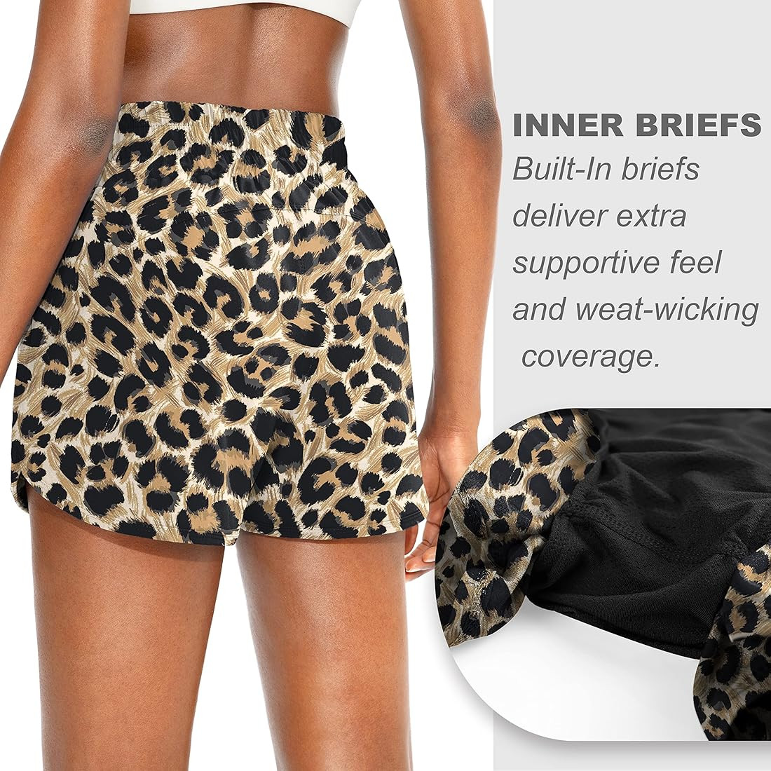 SANTINY Women's Running Shorts with Zip Pockets High Waisted Athletic Workout Gym Shorts for Women w | Amazon (US)