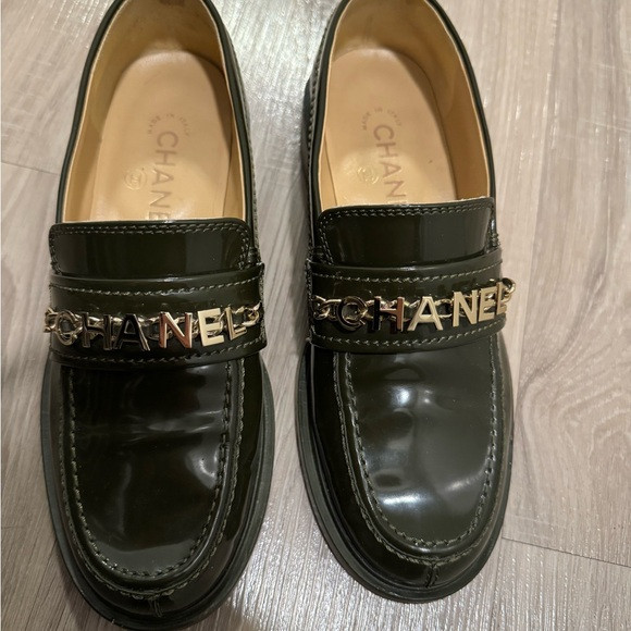 Chanel Womens dark green  Loafers | Poshmark
