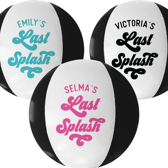 Last Splash Bachelorette Pool Party Beach Balls (Personalized)  - Retro Beach Bridal Shower Decor... | Etsy (US)