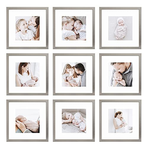 Sheffield Home 9 Piece Gallery Wall Frame Set, 12x12 Inch, Silver | Amazon (US)