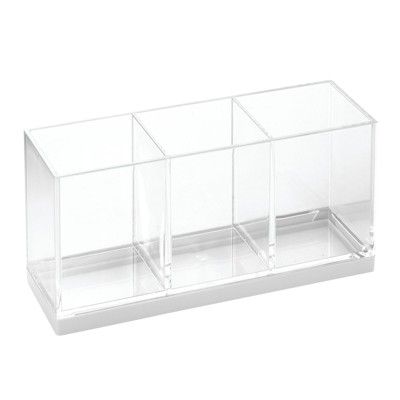 mDesign Plastic Makeup Organizer Storage Caddy Bin, 3 Sections | Target