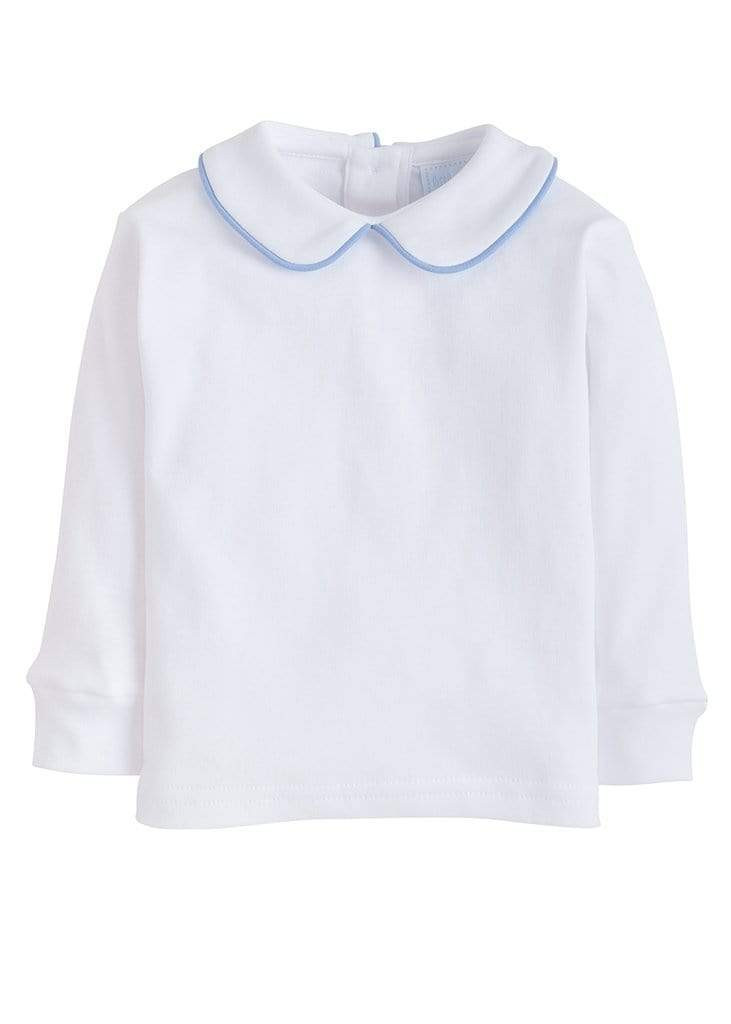 Piped Peter Pan Shirt - Light Blue | Little English