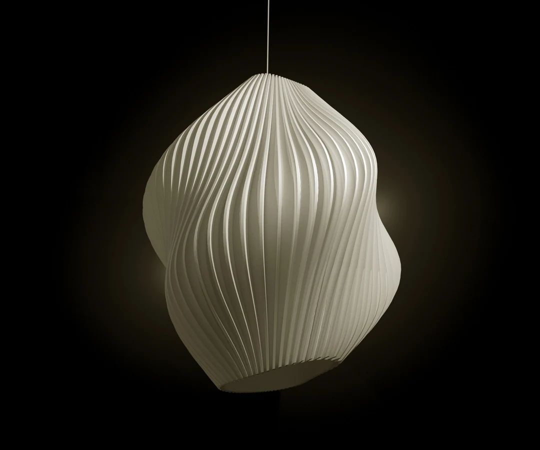White Wave Lampshade V3  Pendant Light  Contemporary  - Etsy | Etsy (US)
