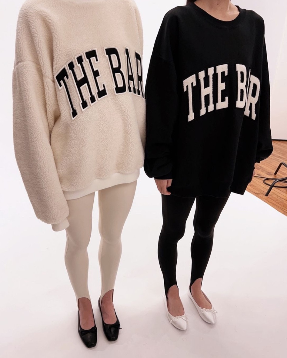 Our coziest varsity is live! Plus matching sweats and stirrup leggings, you’re welcome 🖤🤍