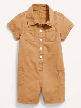 Short-Sleeve Utility Jean Romper for Toddler Girls | Old Navy (US)
