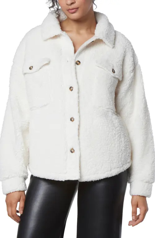 Marc New York Performance Textured Fleece Shirt Jacket in Cream at Nordstrom, Size X-Large | Nordstrom