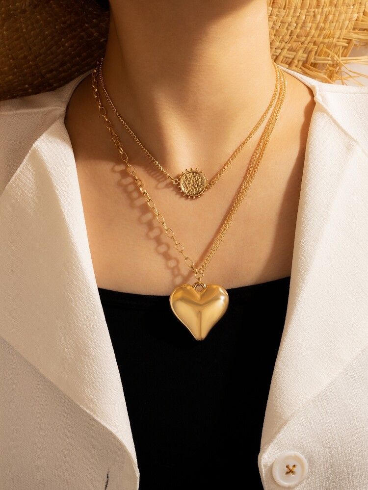 Heart Pendant Layered Necklace | SHEIN