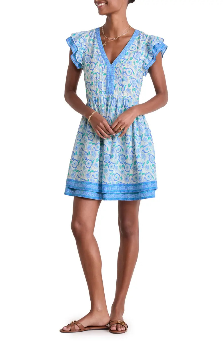 Floral Flutter Sleeve Minidress | Nordstrom