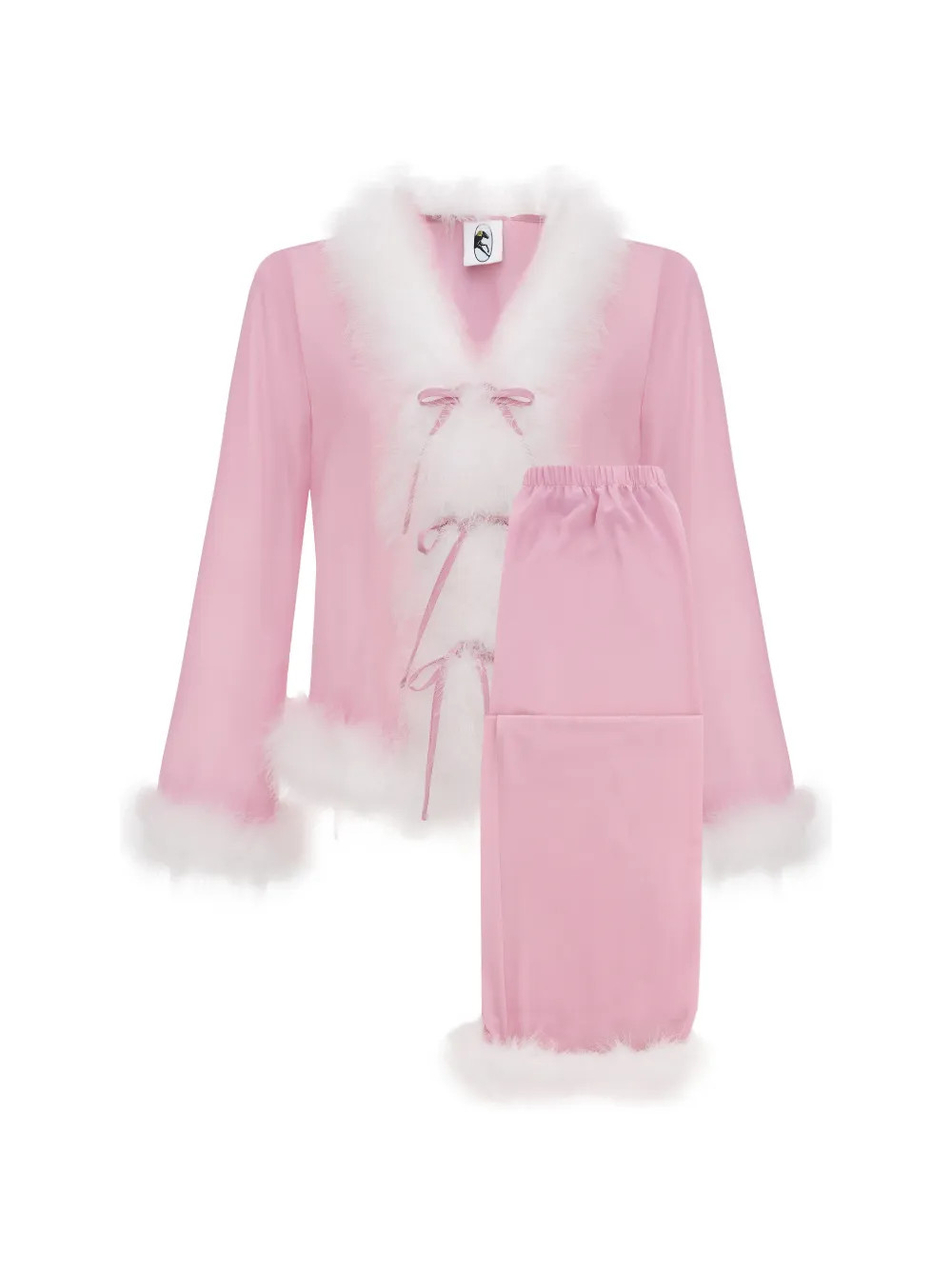 Afrodita faux fur-trim pajama set | Farfetch Global