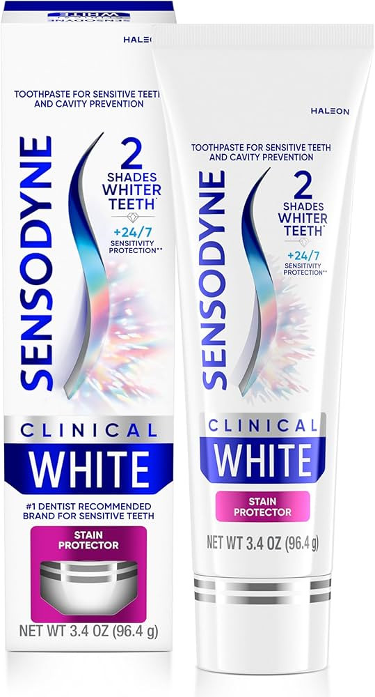 Sensodyne Clinical White Toothpaste Clinically Proven Whitening for Sensitive Teeth, Stain Protec... | Amazon (US)