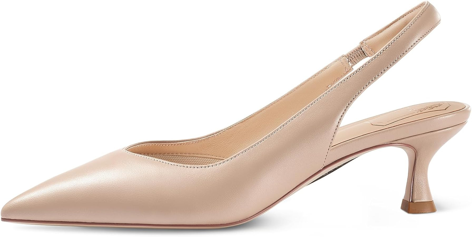 7or9 Women's Sandals Pointed Toe Slingback Kitten Heels Flared 2 Inch Low Pumps Dressy Wedding Ai... | Amazon (US)