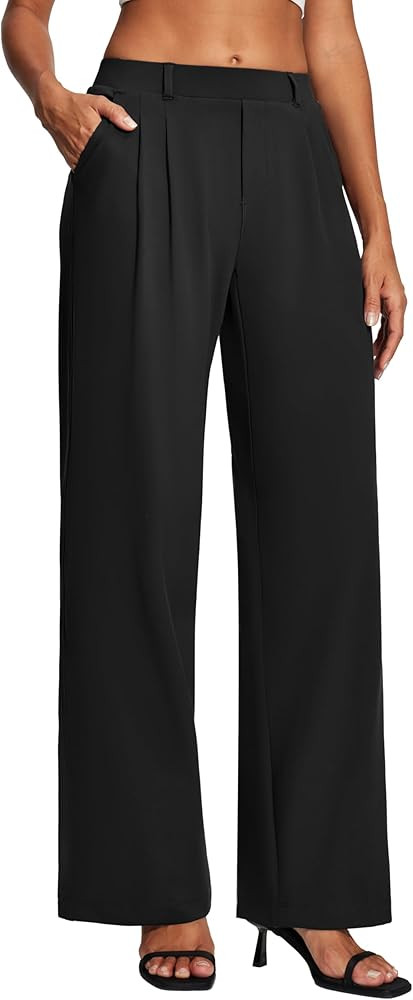 Heathyoga Womens Dress Pants Pull On Wide Leg Stretchy Work Pants Women Business Casual Outfits S... | Amazon (US)