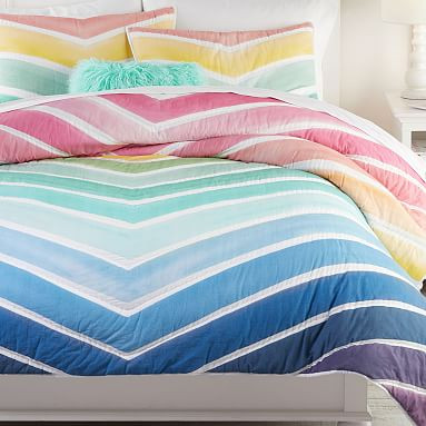 Rainbow Chevron Quilt & Sham | Pottery Barn Teen | Pottery Barn Teen