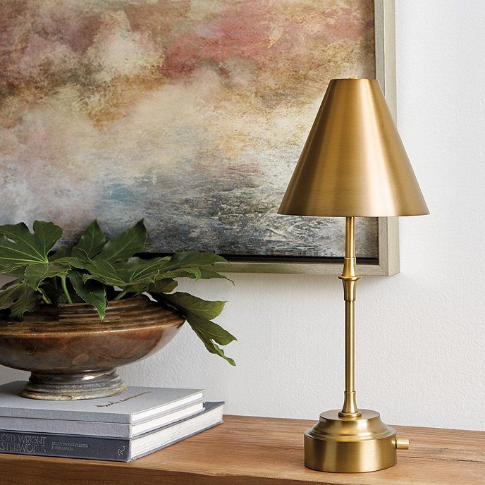 Devon Rechargable Brass Lamp | Ballard Designs, Inc.