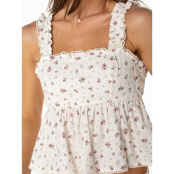 Celebrity Pink Women's Flutter Sleeve Peplum Top, Sizes XS-XXXL | Walmart (US)