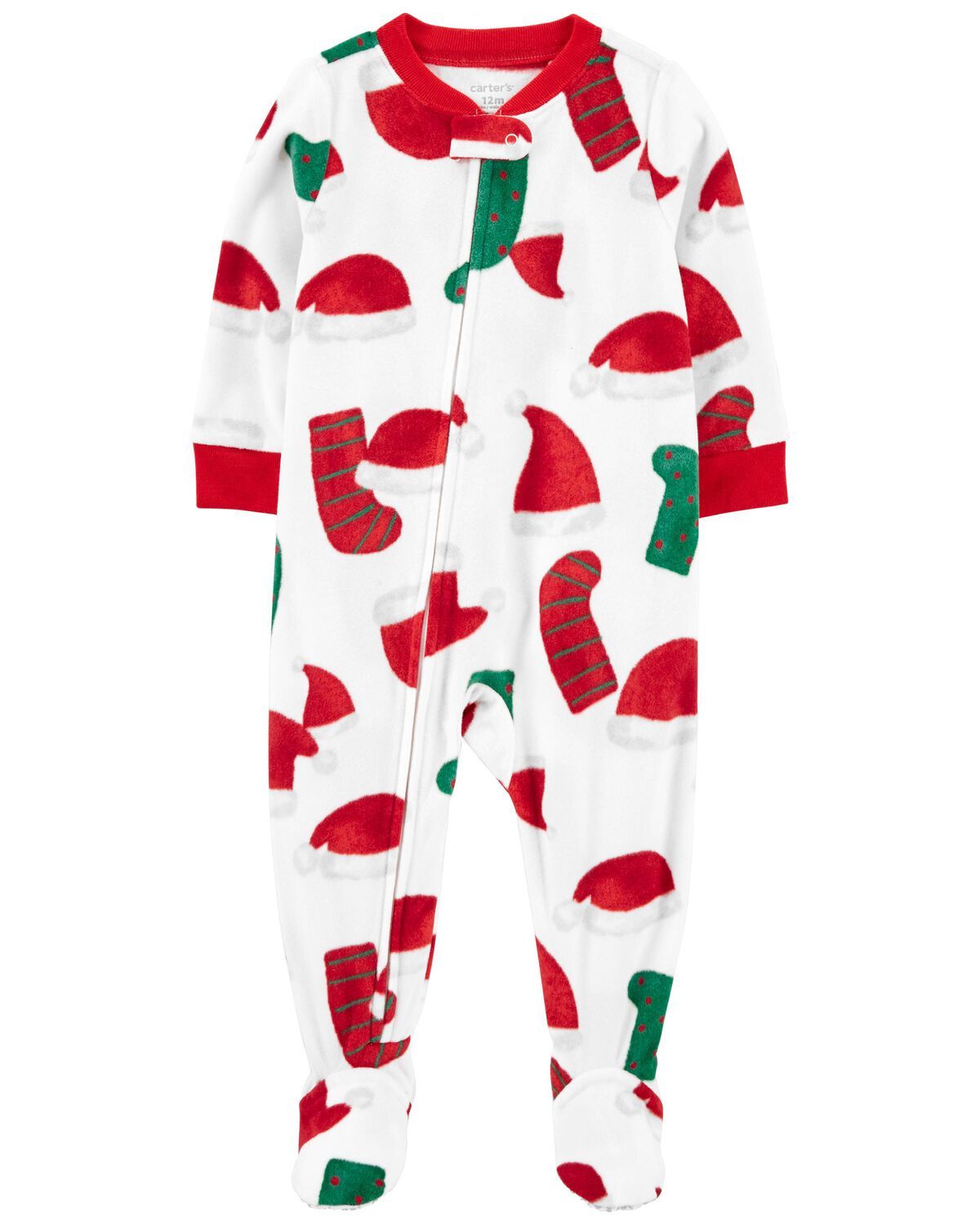 White/Red Toddler 1-Piece Santa Fleece Footie Pajamas | carters.com | Carter's