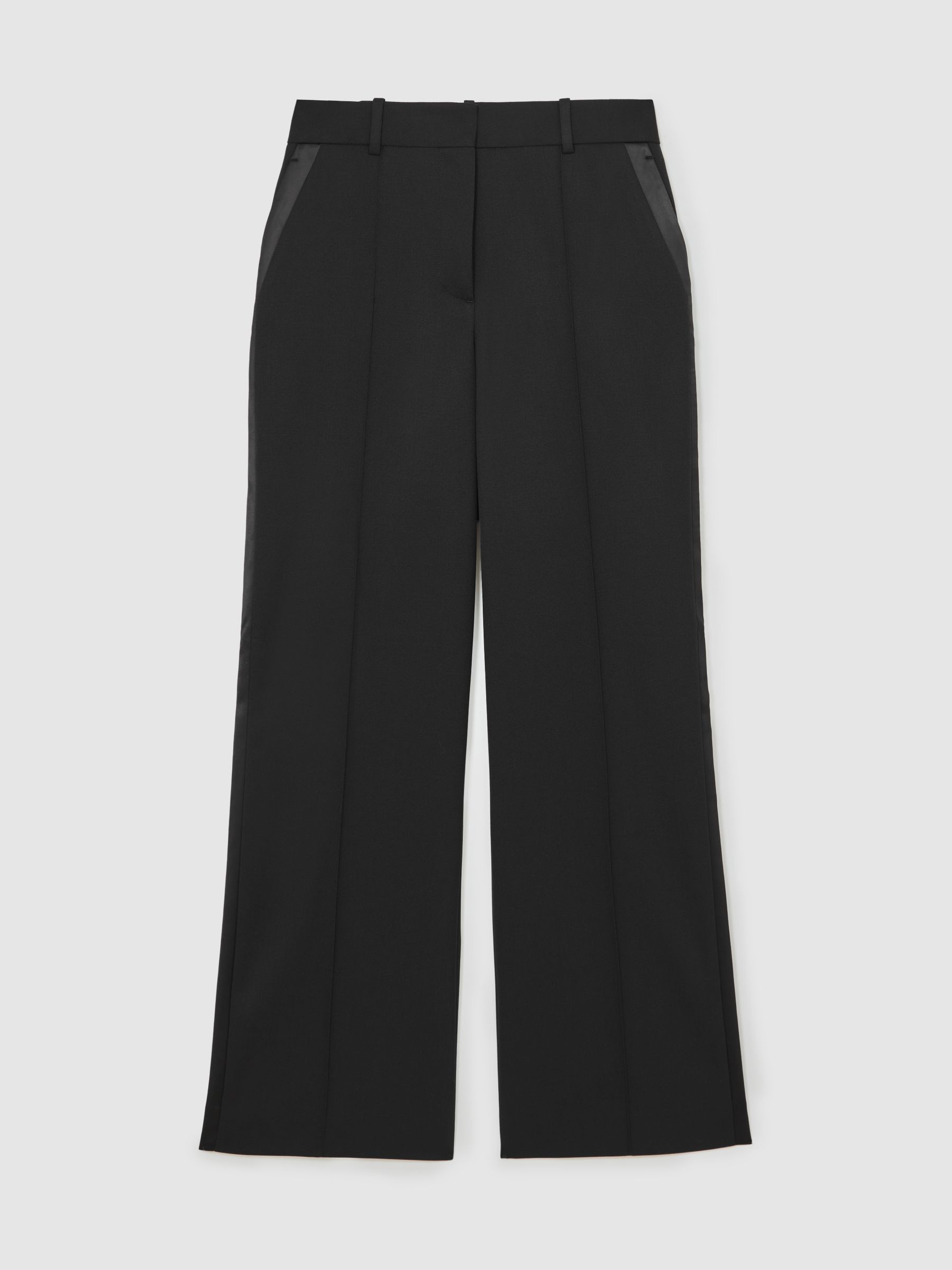 Atelier Wide-Leg Tuxedo Trousers in Black | Reiss US