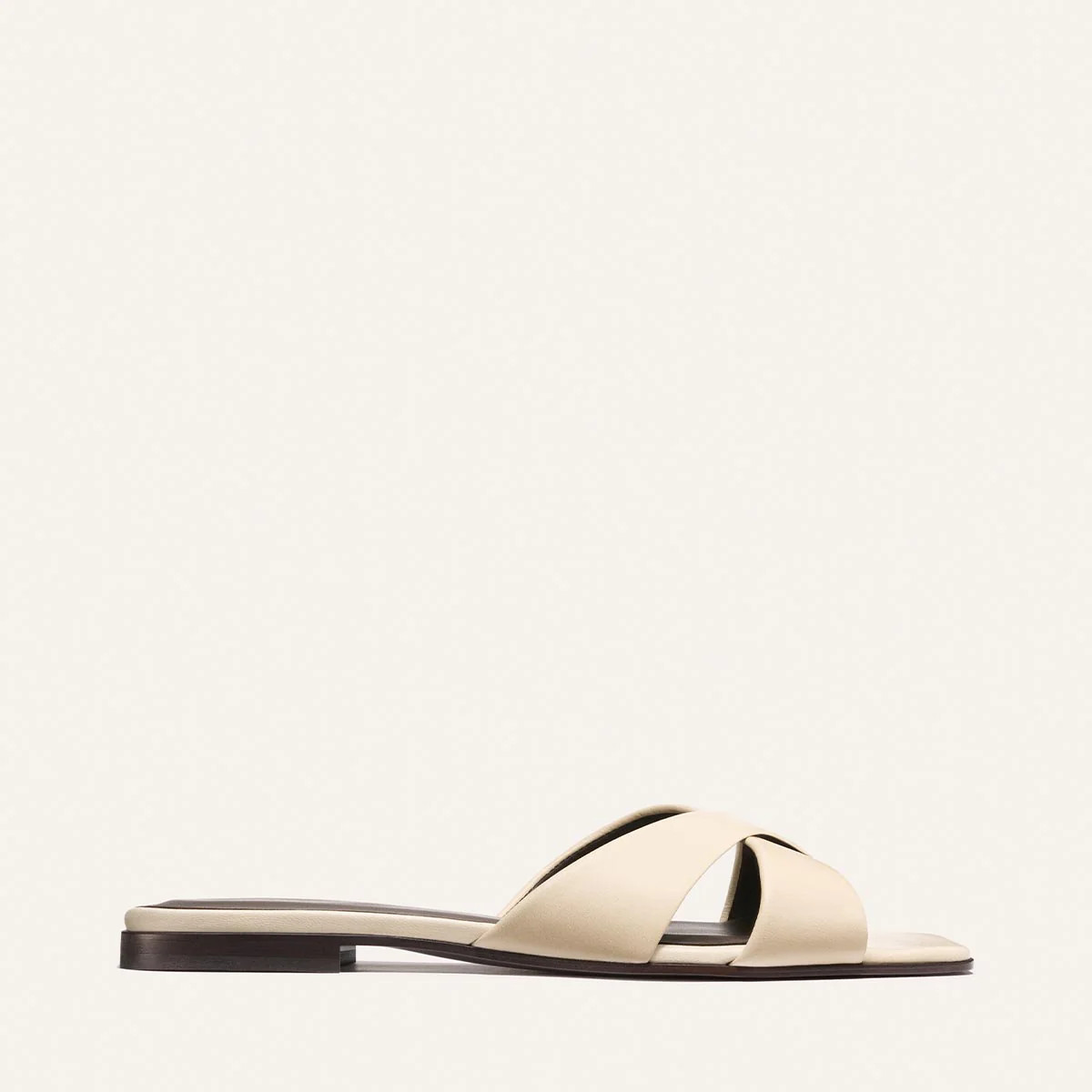 The Selene Flat Sandal - Ivoire Nappa | Margaux