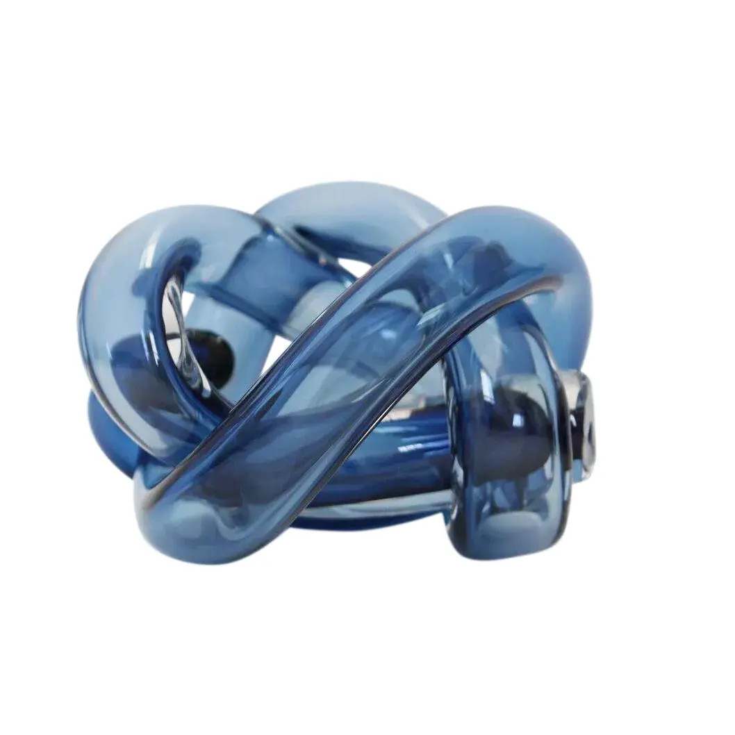 SkLO Wrap Object Glass Knot - Steel Blue | Chairish